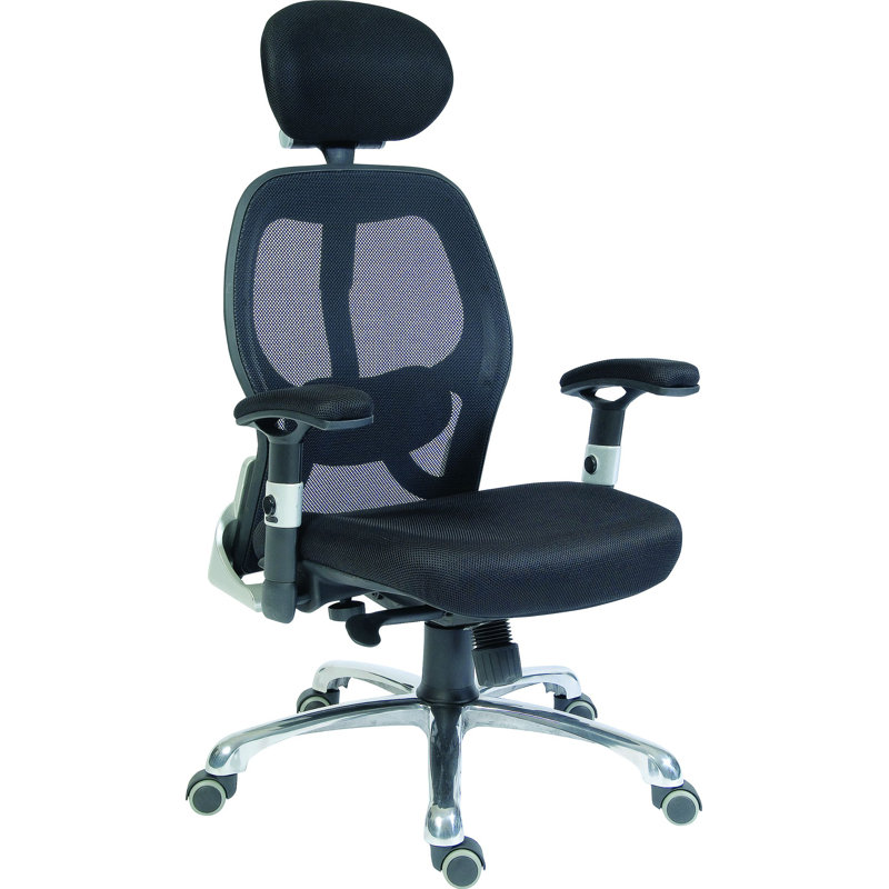 Mesh Office Chair with Headrest, Black