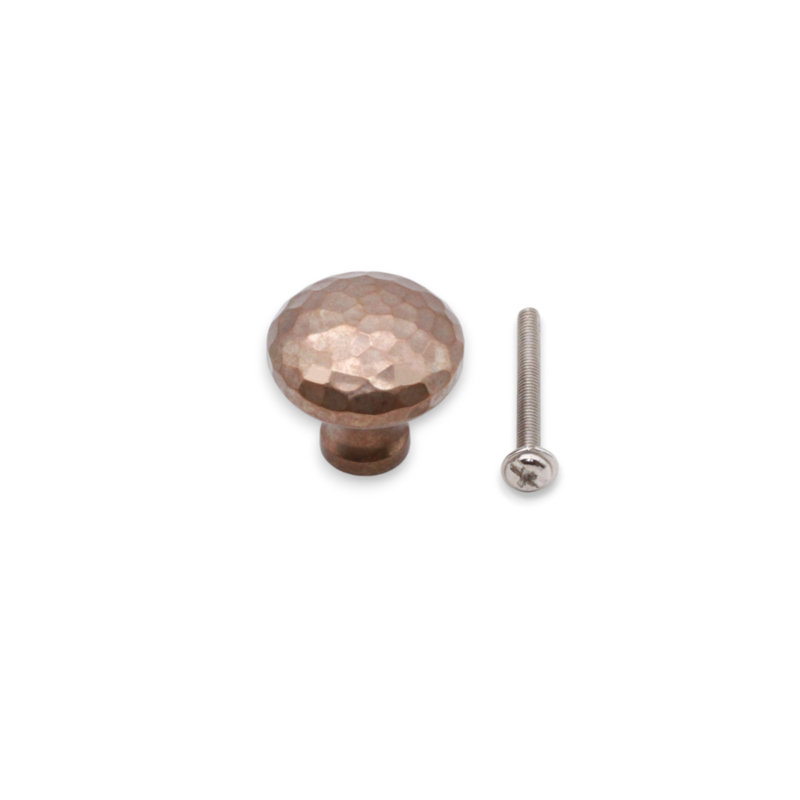 Hammered Mushroom Cupboard Knob, Antique, 3.2 cm