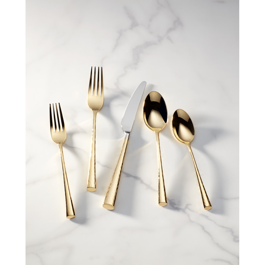 Imperial Caviar Gold 5-Piece Flatware Set Lenox