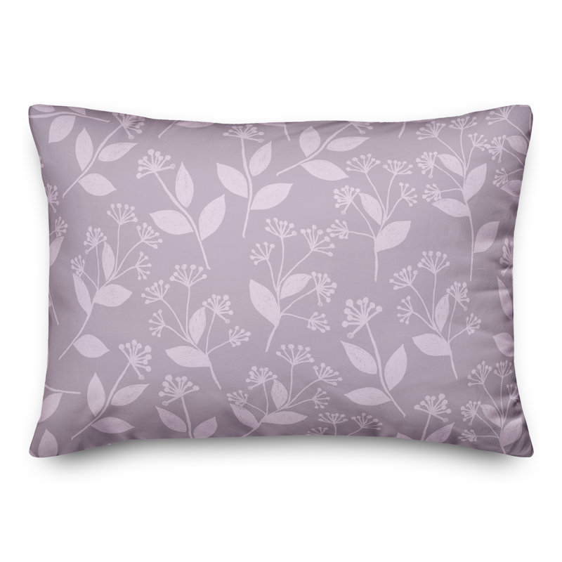  Floral Silhouette Soft Lilac Rectangular Pillow Cover & Insert