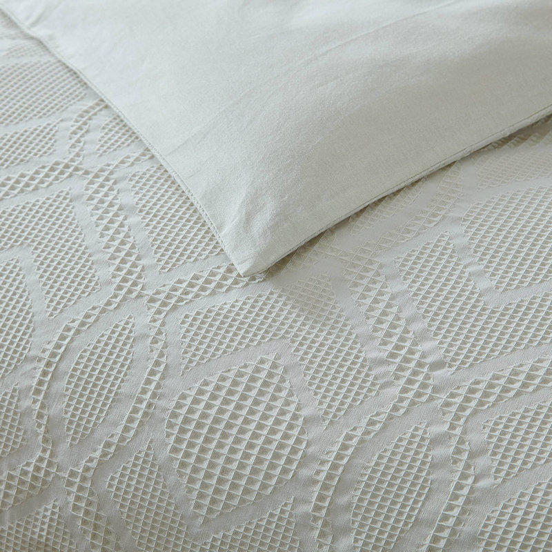 Serene Oasis Textured Waffle King Comforter Set in Vibrant Orange