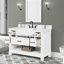 Meuble-lavabo simple 48 po avec lavabo et dosseret en pierre d'ingénierie Dilkhush, blanc tourterelle, pré-assemblé-1164073066-1164073067