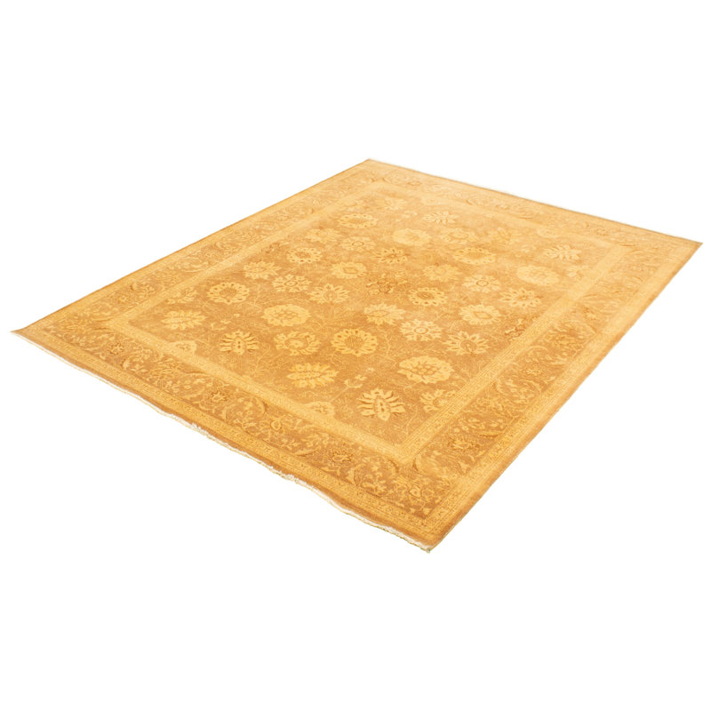 Tapis décoratif en laine noué à la main de conception unique en laine noué à la main de conception unique 8 pi x 9 pi 9 po Bronc