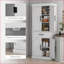 Armoire de cuisine | HOMcom 72 po de hauteur ferme autoportante avec 4 portes de grange, tiroir | Blanc | Panneau de particules