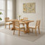 Ensemble de 2 chaises de salle à manger rembourrées en rotin avec structure en bois franc naturel, beige