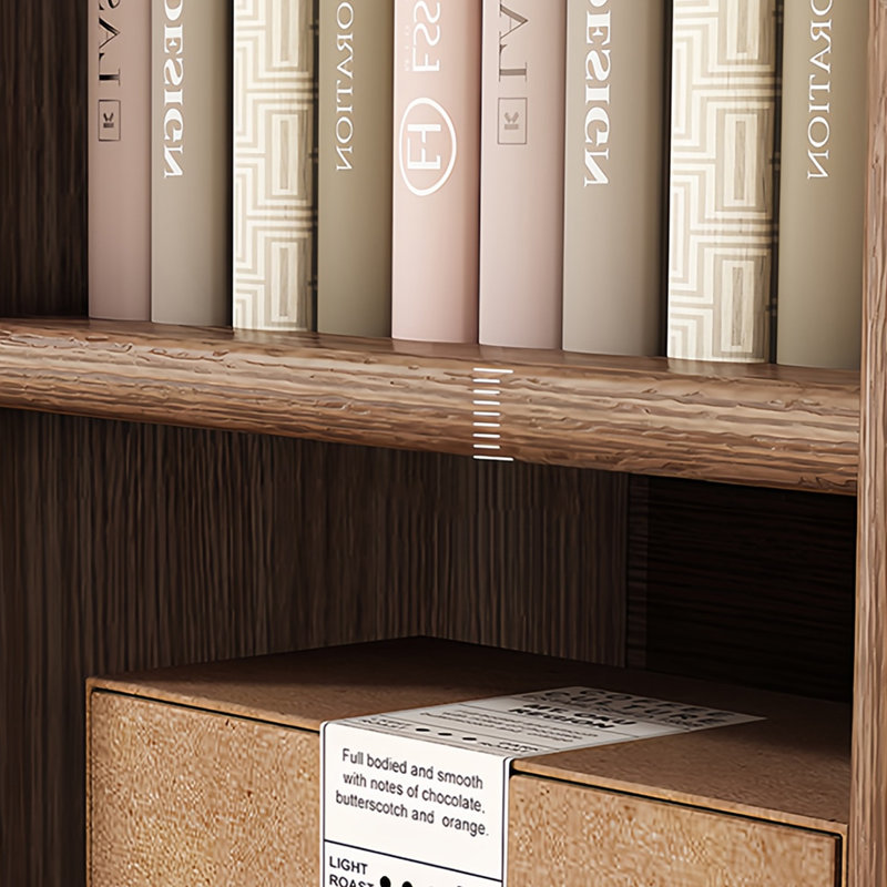 Bibliothèque de rangement domestique, H 35 po x l 39,3 po x P 12,2 po, Marron foncé