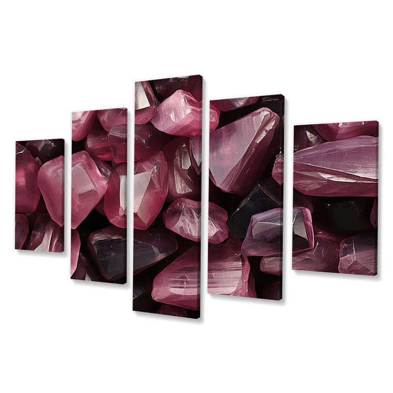 Pierres zen mauve saphir mauve - art mural en pierre spirituel pour salon