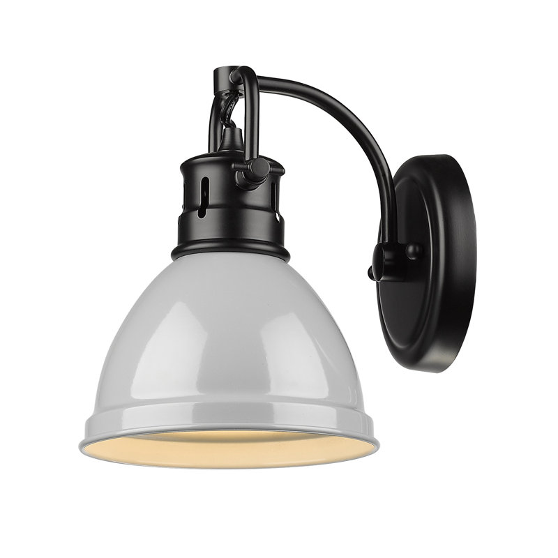Applique murale 1 lumière pour salle de bain Calico, Noir mat, Gris