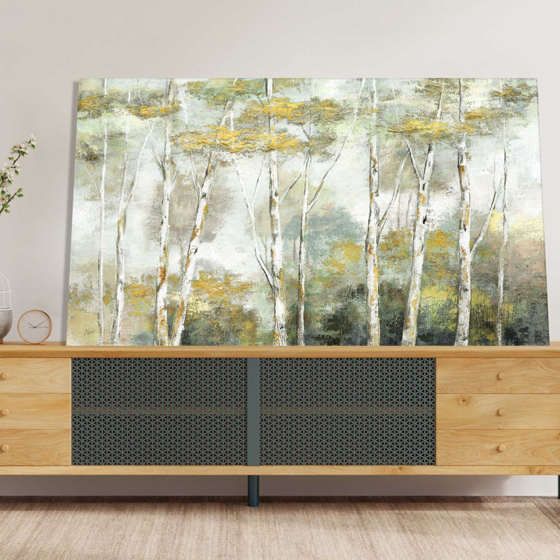 Twinkling Trees par Nan - Peinture, L 72 po x H 42 po, Toile tendue