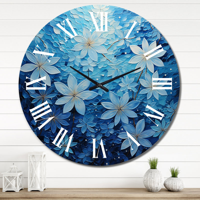 Chaynee - Horloge murale florale, Très grand