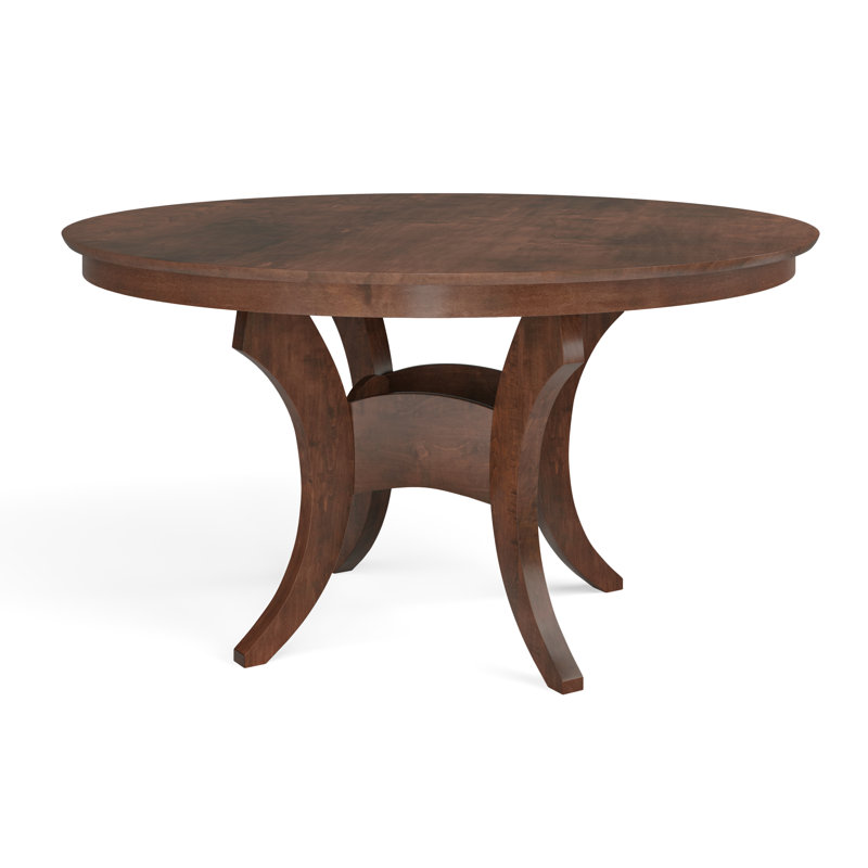 Maple Round Solid Wood Dining Table, Java, 54" L x 54" W