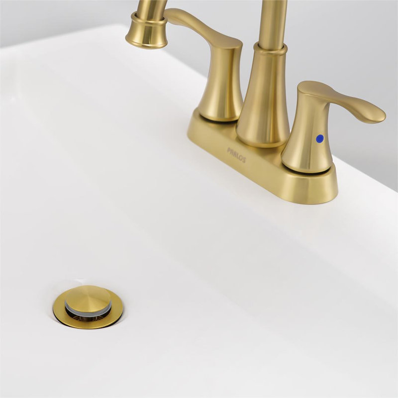 Drain escamotable de lavabo de salle de bain sans trop-plein, Or brossé