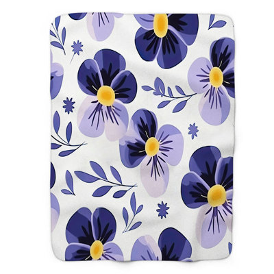 Jeté Sweet Pansy Hideaway - 1 pièce Sherpa Blan Premium