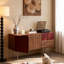 Buffet léger de luxe, armoire de vestibule, armoire de rangement rétro à contraste rouge-754857524