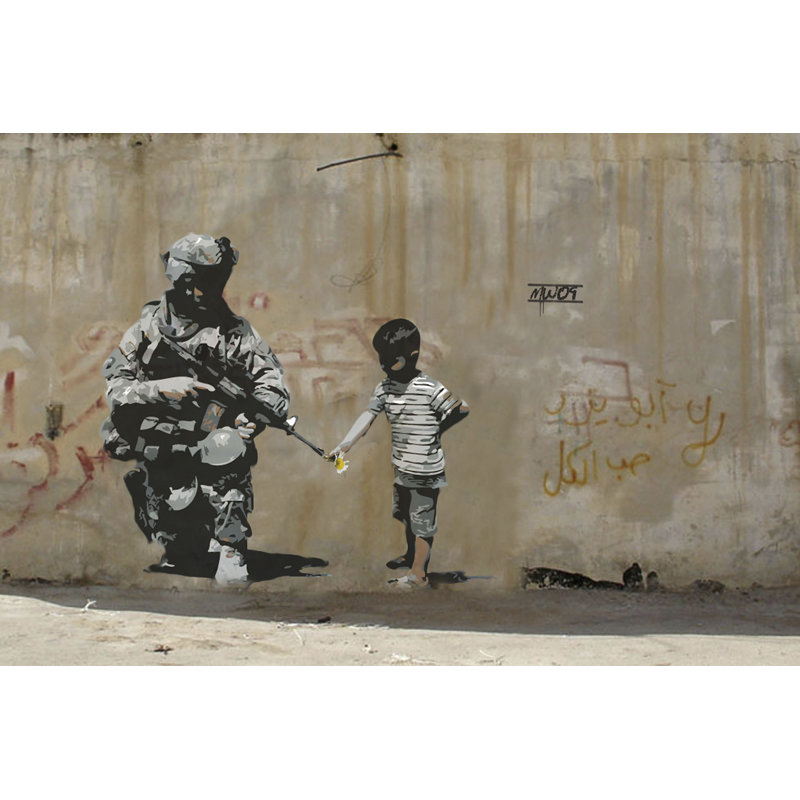 Peace by Banksy - Wrapped Canvas Print, 41cm H x 61cm W x 4cm D