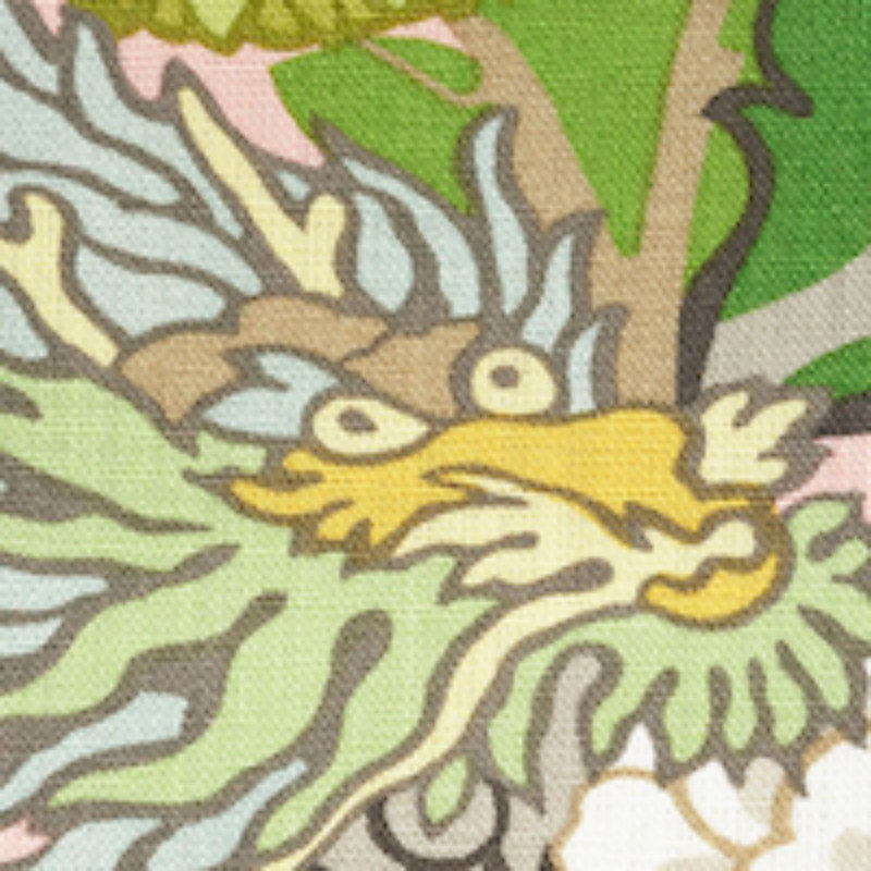 Chiang Mai Dragon Fabric, Blush