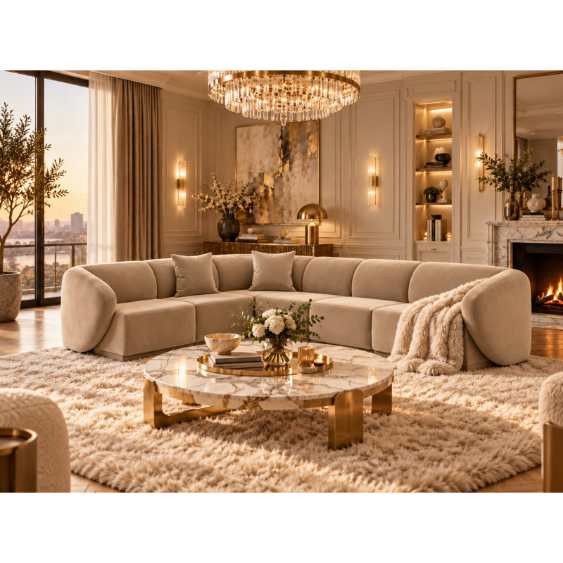 5 Seater Velvet Sectional
