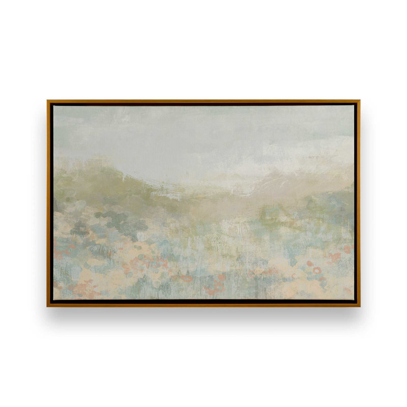 «Dreamy Meadow I» par June Erica Vess, reproduction d'art sur toile, H 12 po x l 18 po, Doré