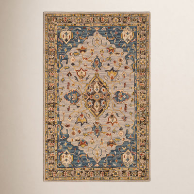 Alford Taupe Hand-Tufted Oriental Wool Rug