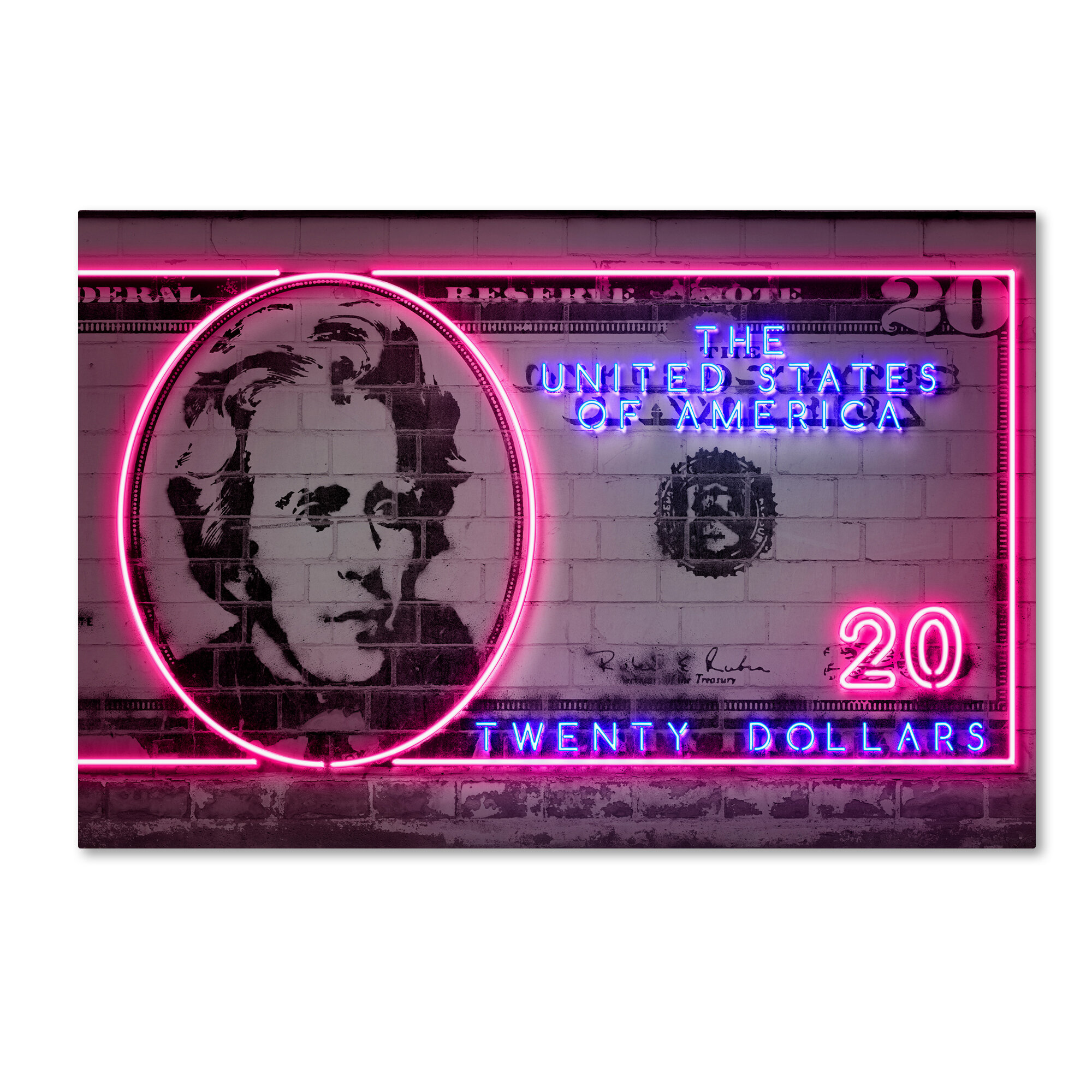 One Hundred Dollar Bill Canvas Art by 5by5collective