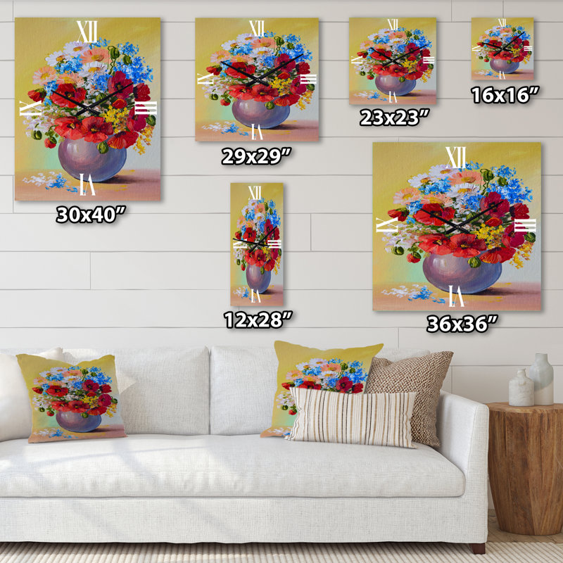 Horloge murale Still Life a Bouquet of Flowers, Grand