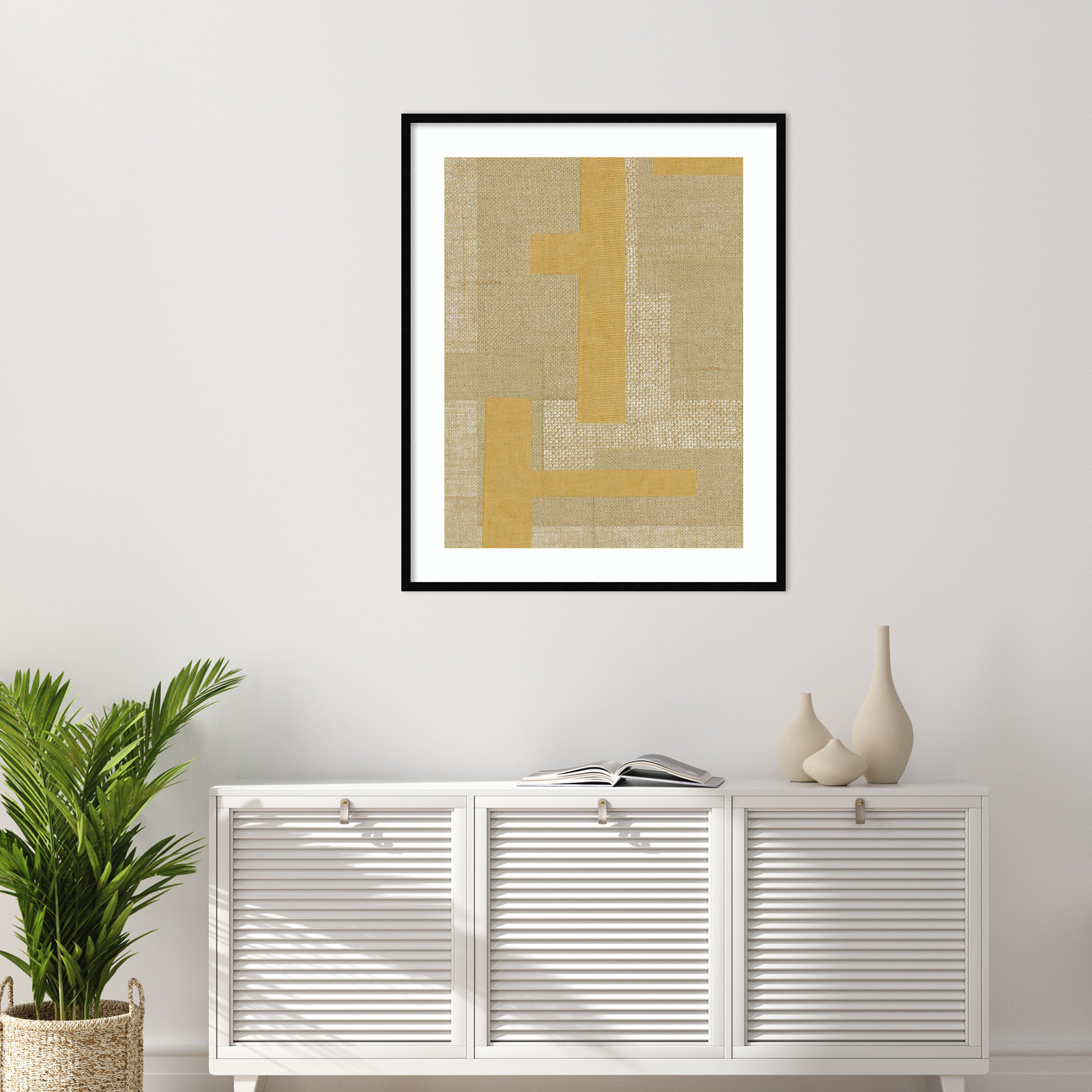Fabric Pattern Collage No. 4 Print, 41" H x 33" W, Black
