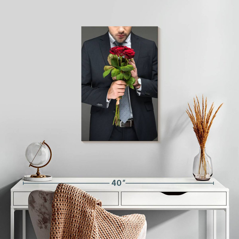 Shuttleworth Man With Roses, 24" H x 16" W