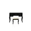 Tabouret de coiffeuse classique classique 1 pièce, noir, tiroir, contreplaqué, mobilier de chambre noir et miroir ouvert, contreplaqué, style contemporain