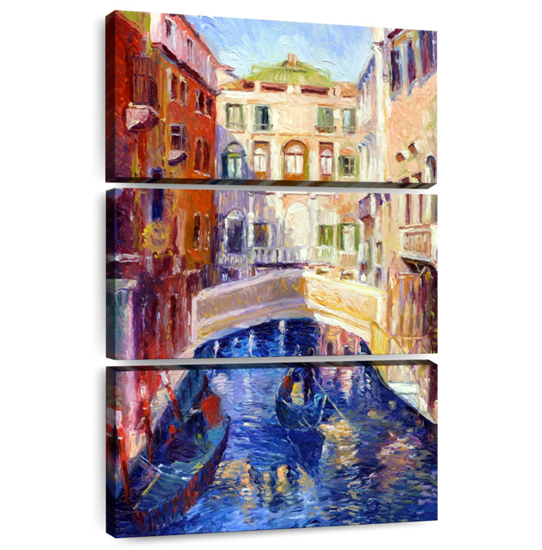 Lilie, Venise, bateaux, H 50 po x l 32 po