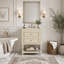 Meuble-lavabo de 20 po avec lavabo en céramique, armoire de rangement avec tablette ouverte, armoire de salle de bain rétro avec 2 tiroirs-269184624