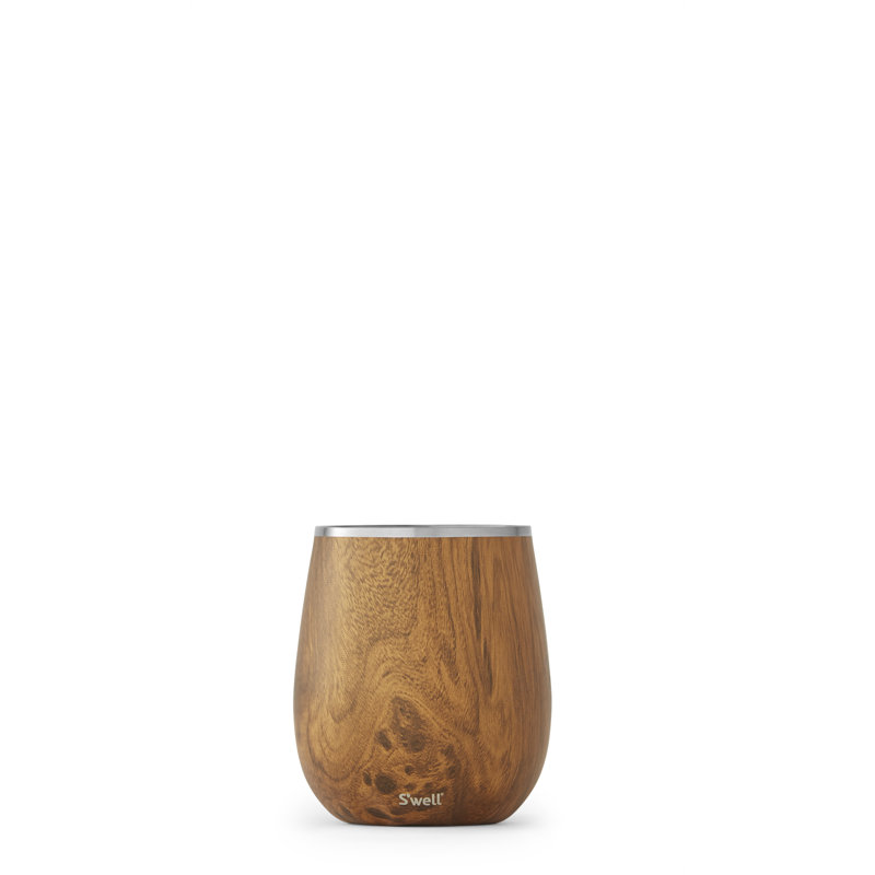 S'well Stainless Steel Wine Tumbler, 9-Ounce, Teakwood, Teakwood
