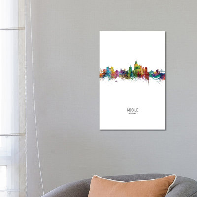 Mobile Alabama Skyline Portrait by Michael Tompsett - Wrapped Canvas Gallery-Wrapped Canvas Giclée
