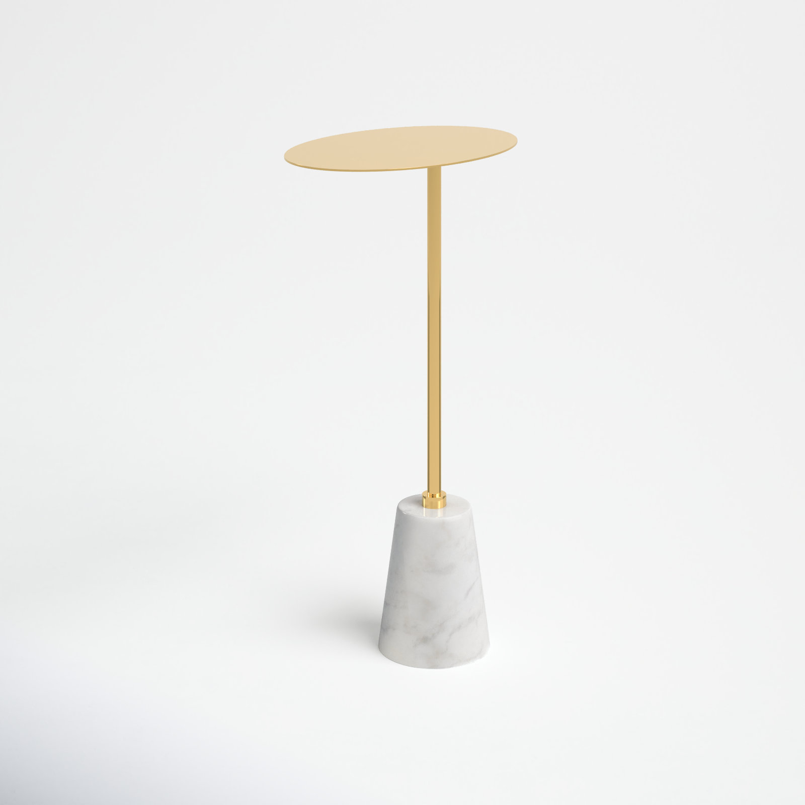 Churchill 8" End Table, White, Gold