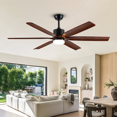 Solid Wood Ceiling Fan With Light