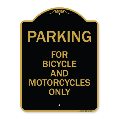 Enseigne Signmission Designer Series - Stationnement pour vélos et motos seulement | Enseigne architecturale en aluminium de gros calibre vert et blanc 18 po x 24 po | Protégez votre entreprise et votre commune | Fabriqué aux États-Unis