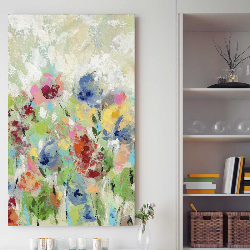 «Springtime Meadow Flowers III» par Silvia Vassileva, reproduction sur toile, H 60 po x l 36 po x P 1,5 po, Toile tendue
