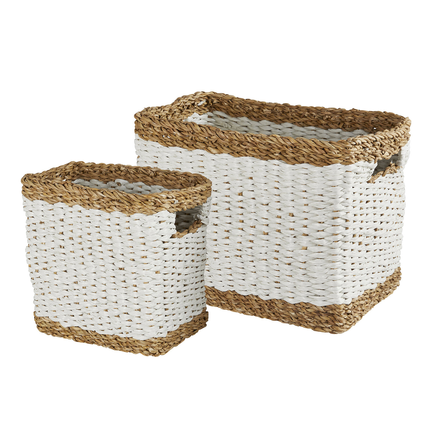 Household Essentials, Natural, Nesting Seagrass Heart Baskets, Set of 2