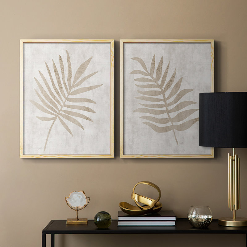 «Peaceful Palm I», reproduction encadrée de qualité supérieure - prête à être accrochée - aucun clou requis - aucun clou requis