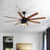 8-Blade Retro Ceiling Fan with Light Kit and Remote Control