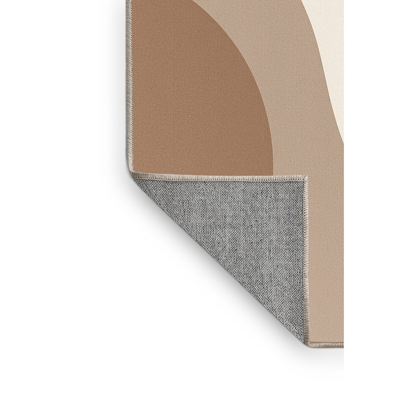 Machine Washable Hambrook Golf Putting Scene Minimalist Rug in Beige – Beige Binding, 4x6