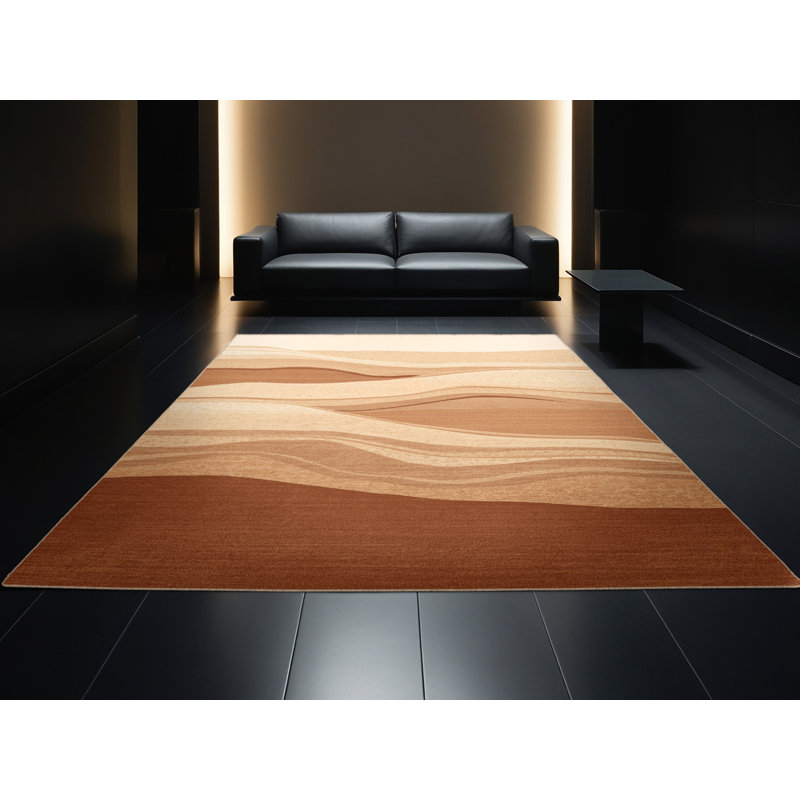 Tapis brun moelleux doux et moelleux beige Grand Canyon, 5 x 7