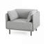 Fauteuil d'appoint vintage de 39 pouces, assise rembourrée en polyester gris doux avec structure en bois massif