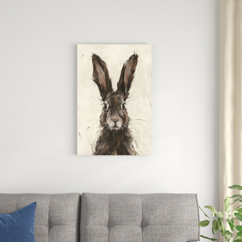 Lièvre européen I, H 30 po x l 20 po, Non, Toile tendue