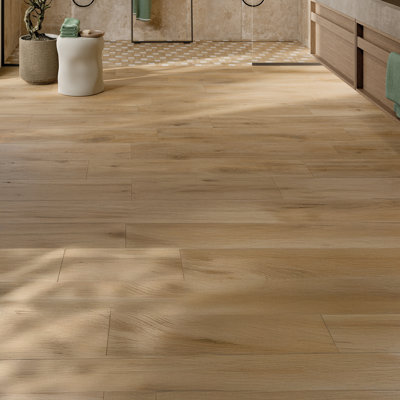 Cortina 9.5" x 48" Italian Wood Look Porcelain Floor Tile