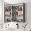 Armoire de salle de bain 20 "x 28" avec miroir mural - lumières DEL. Brouillard, imperméable, à intensité variable. 3000K 6000K, interrupteur tactile, tablette à intensité variable, style américain, 2 tablettes