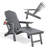 Shonda Adjustable Backrest Folding Adirondack Chair-324201395