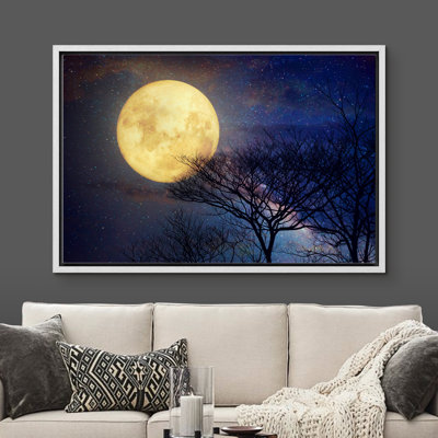 Moon " Bare Branches Under The Full Moon In The Starry Sky "