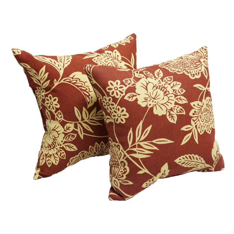 Floral Outdoor Reversible Throw Pillow