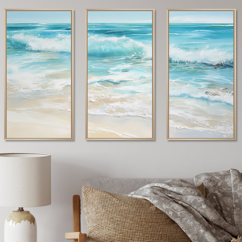 «Ocean Charm», impression d'art mural, Cadre naturel flottant, H 32 po x l 48 po x P 1 po