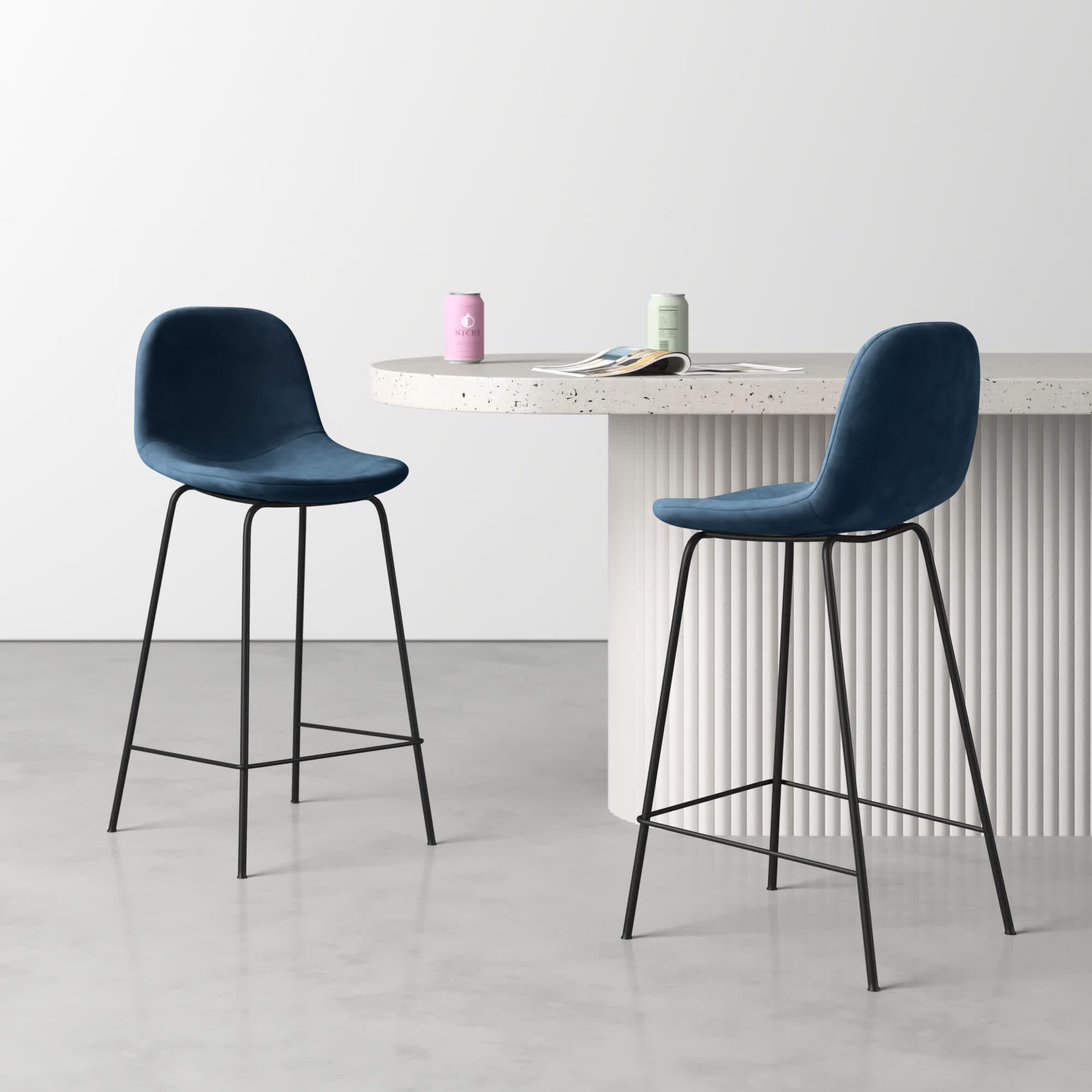 Kody Upholstered Bar & Counter Stool, White Boucle, Bar Stool (30.5" Seat Height)